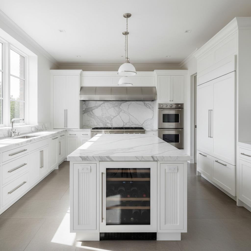 Luxury modern kitchen with Viking-style appliances