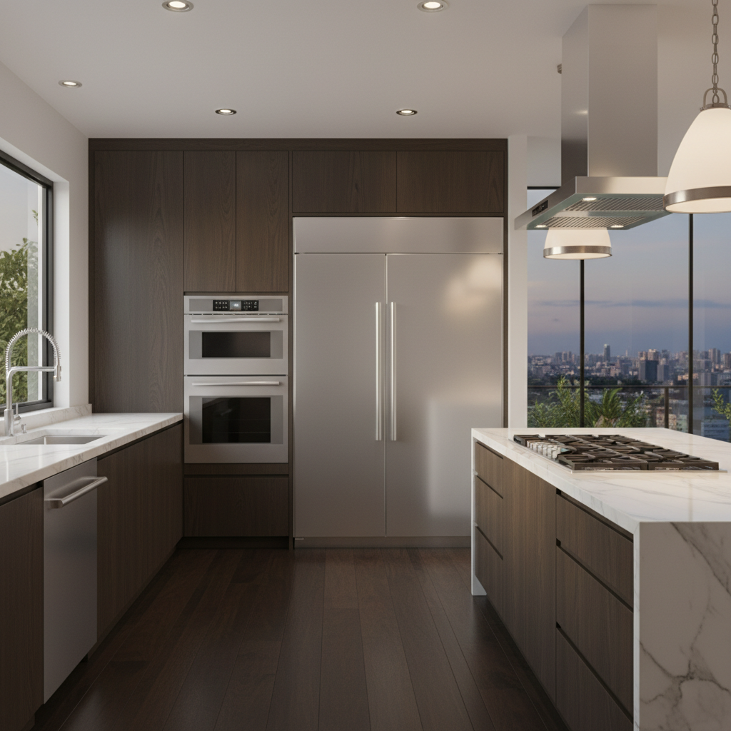 Premium household appliances in a luxury home environment